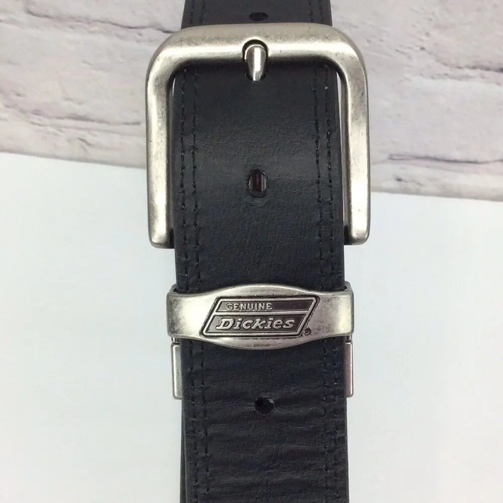 Genuine Dickies Leather Belt Men's Size 32/80 Brown/Black Reversible Casual Work